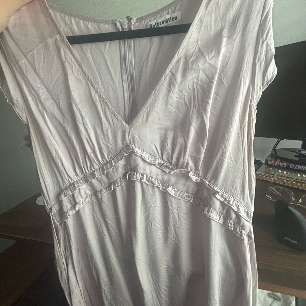 Reformation Kaye Silk Dress in Light Purple - Picture 4 of 8